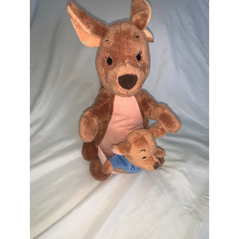 RARE Disney Store Kanga Pouch & Roo Plush 14" Stuffed Animal